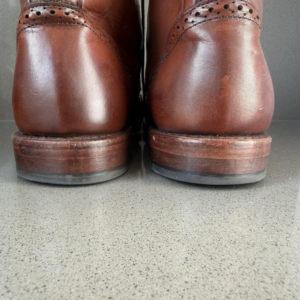 Allen Edmonds Dalton Boots Mens 11 D Dark Chili Leather Wingtip Brogue Dress
